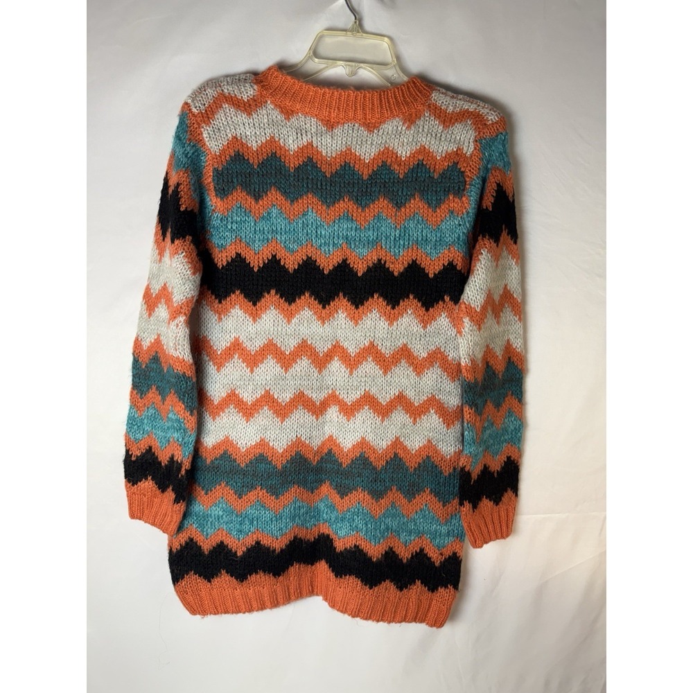 Aqua sweater dress XS Chevron Pattern Coral White Aqua Soft Comfortable - Picture 2 of 7
